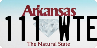 AR license plate 111WTE