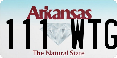 AR license plate 111WTG