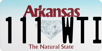 AR license plate 111WTI