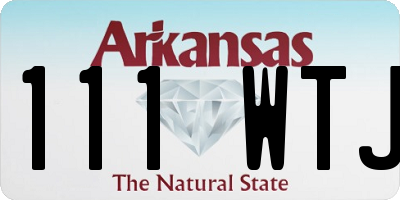 AR license plate 111WTJ