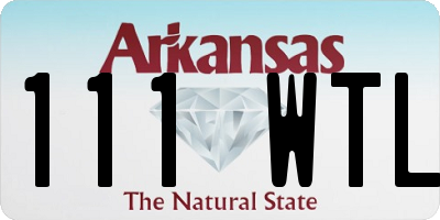 AR license plate 111WTL