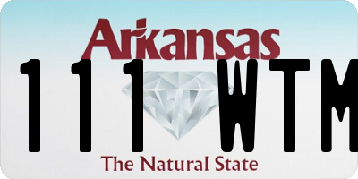 AR license plate 111WTM