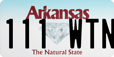 AR license plate 111WTN