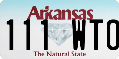 AR license plate 111WTO