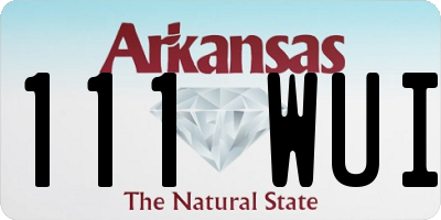 AR license plate 111WUI