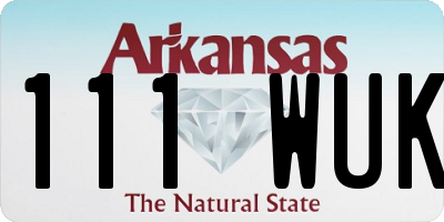 AR license plate 111WUK