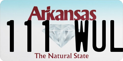 AR license plate 111WUL