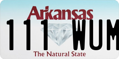 AR license plate 111WUM