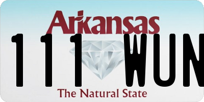 AR license plate 111WUN