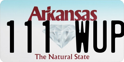 AR license plate 111WUP