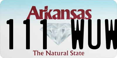 AR license plate 111WUW