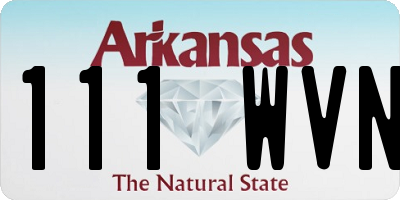 AR license plate 111WVN