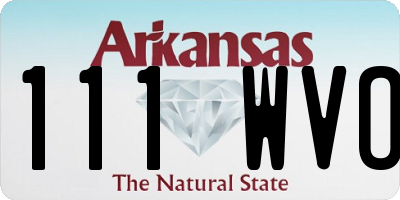 AR license plate 111WVO