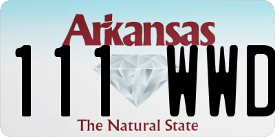 AR license plate 111WWD