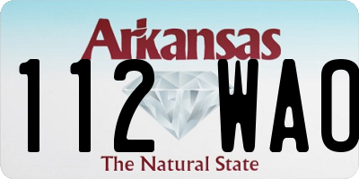 AR license plate 112WAO