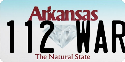 AR license plate 112WAR
