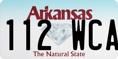 AR license plate 112WCA