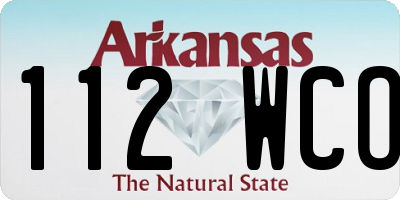 AR license plate 112WCO