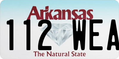AR license plate 112WEA