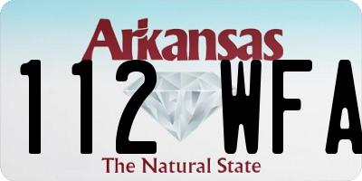 AR license plate 112WFA