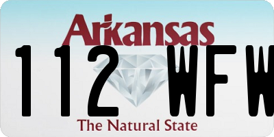 AR license plate 112WFW
