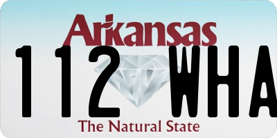 AR license plate 112WHA