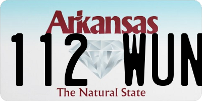 AR license plate 112WUN