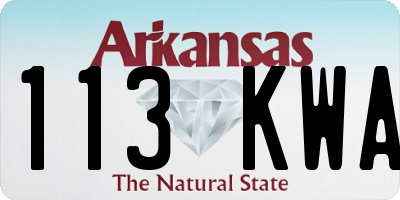 AR license plate 113KWA