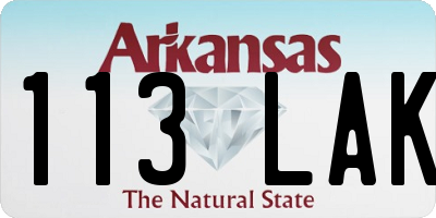 AR license plate 113LAK