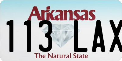 AR license plate 113LAX