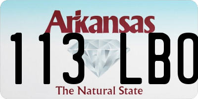 AR license plate 113LBO