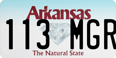 AR license plate 113MGR