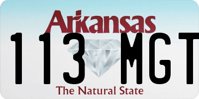 AR license plate 113MGT