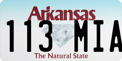 AR license plate 113MIA