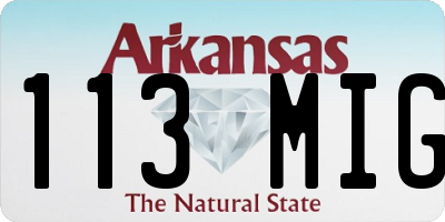 AR license plate 113MIG