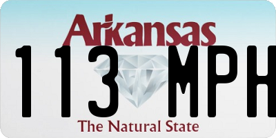 AR license plate 113MPH