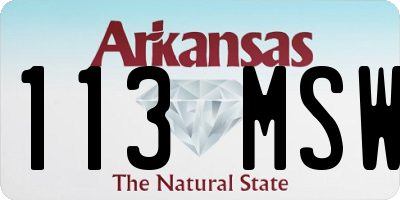 AR license plate 113MSW
