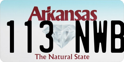 AR license plate 113NWB