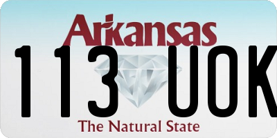 AR license plate 113UOK