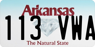 AR license plate 113VWA