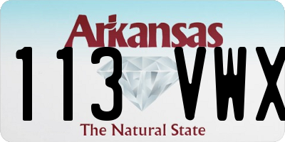 AR license plate 113VWX