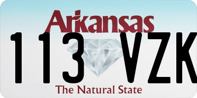 AR license plate 113VZK