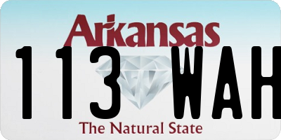 AR license plate 113WAH