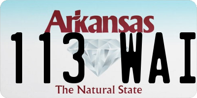 AR license plate 113WAI