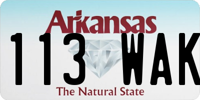 AR license plate 113WAK