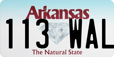 AR license plate 113WAL
