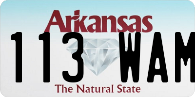 AR license plate 113WAM