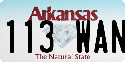AR license plate 113WAN