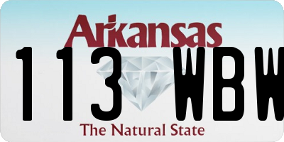 AR license plate 113WBW