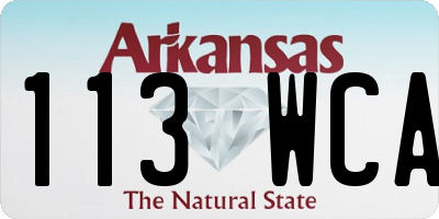 AR license plate 113WCA